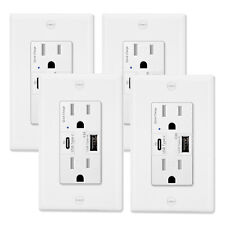 Quick Charge 4.8A USB Type C Wall Outlets 24W QC 3.0 15Amp TR Receptacles UL ×4 picture