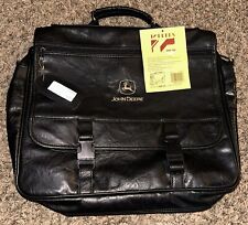 John Deere Embroidered Faux Leather Briefcase Shoulder Bag Laptop Case C&F picture