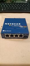 Netgear EN104TP Blue 4-Port 10 Mbps RJ-45 Ethernet Hub W/ AC Power Adapter Works picture