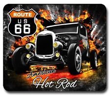 ROUTE 66 American Hot Rod ~ Mouse Pad / PC Mousepad ~ Retro Patriotic Great Gift picture