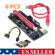 6PCS VER009S PCI-E Riser Card PCIe 1x to 16x USB3.0 Data Cable Bitcoin Mining picture