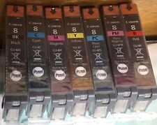 GENUINE 7 Canon CLI-8 Ink Cartridges BK M C Y PM PC R PIXMA PRO 9000 OEM FREE Sh picture