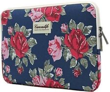 Canvaslife Blue Big Flower Color Canvas Vertical Style Laptop Sleeve 38935 picture