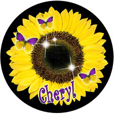 Sunflower Butterflies Round Mouse Pad Personalize Gifts Ladies Girls Flowers New picture