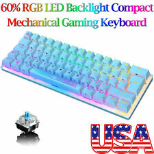 Computer 60% Mechanical Gaming Keyboard Wired USB RGB LED Backlit For PS4 Xbox picture