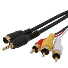 S-VIDEO + 3.5mm Audio TO 3-RCA Compostie AV Cable for Laptop TV (25ft) - Black picture
