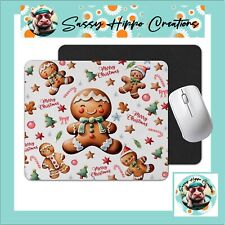 Mouse Pad Cute Gingerbread Man Merry Christmas Holiday Anti Slip Back Easy Clean picture