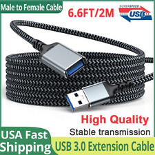 1-2Pack 6.6FT 2M USB 3.0 Extension Cable High Speed Cord USB A Male to Female US picture