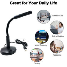 Computer Mini Condenser Microphone USB Stand Recording Mic For Desktop Laptop US picture