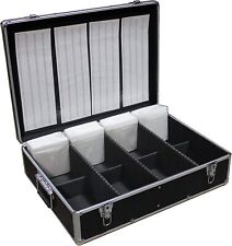 1000 CD DVD Black Aluminum Media Storage Case Mess-Free Holder Box with Sleeves picture