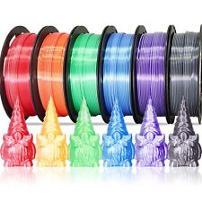 Dual Color 1.75mm 3D Printer Filament Bundle, 3D Printing Silk PLA 6 Spools P... picture