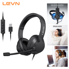 LEVN Wired Headset, Computer Headset with Noise Cancelling Micr For Laptop PC picture
