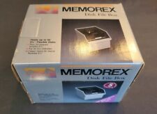 Vintage Memorex 5 1/4” Floppy Disk Holder File Storage Box Roll-Top Lid picture