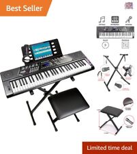 Premium 61 Key Keyboard Piano Super Kit - Ultimate Stand, Bench, Headphones picture