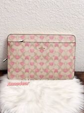 NWT Coach Laptop Sleeve In Signature Canvas With Heart Print CP374 picture