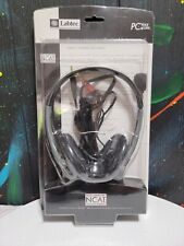 Genuine Labtec (C-324) Grey and Black Wired Headphones Boom Microphone Sealed picture
