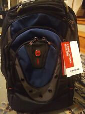 NEW SWISS GEAR WENGER IBEX BACKPACK 17'' LAPTOP TSA APPROVED Black Navy Blue picture