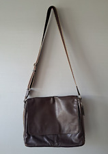 COACH Heritage DARK Brown Leather Messenger Bag #F70556 picture