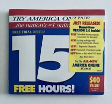 AMERICA ONLINE 3.0, 15 FREE HOURS, CD-ROM, SEALED picture