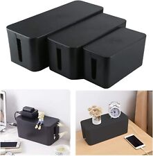 Cable Management Box Set 3 Size Cable Organizer Box to Hide Wires Power Strips picture