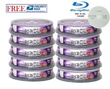 100 Pack Smartbuy Blu-ray BD-R DL Dual Layer 6X 50GB Logo Top Recordable Disc picture