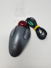 Logitech Trackball Marble Mouse T-BC21 USB wired TESTED w/ PS2 Adapter picture