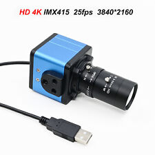 HD 4K USB Webcam IMX415, Camera With 5-50mm Varifocal CS Lens, 25fps 3840x2160 picture