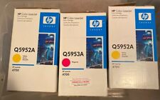 Lot-of-3 Genuine OEM HP LaserJet 2x Yellow Q5952A 1x Magenta Q5953A 1 Open Box picture
