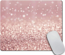 Amcove Rose Gold Rainbow Glitter Gaming Mouse Pad Custom Design,Fashion Non-Slip picture