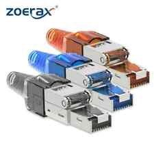 Zoerax 10-Pack RJ45 Cat8 Cat7 Cat6A Connectors Tool-Free Shielded Ethernet Plugs picture