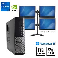 DELL TRADING COMPUTER i7 NVIDIA 4k 4M 32GB RAM 1TB SSD+HDD WINDOWS 11 PRO SALE picture