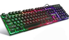 Multiple Color Rainbow LED Backlit Mechanical Feeling USB Wired Gaming Keyboard  picture