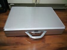 Mezzi Aluminum Hard Briefcase Organizer Silver Laptop Hunting Case RARE 21