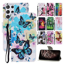 Girl Flower Butterfly Panda Wallet Cover Case For A14 A54 5G S23 Ultra picture