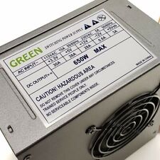 Brand NEW--Green 650w-MAX BLACK Dual Fan ATX Power Supply 20+4Pin, SATA & PCIe picture