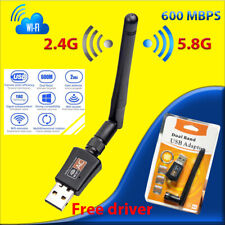 Mini 600Mbps USB Wifi Adapter and Antena Dual Band 5.8GHz+2.4GHz + Free Driver picture