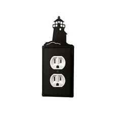 Village Wrought Iron EO-10 Lighthouse Outlet Cover-Black picture