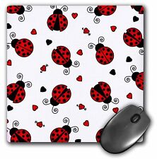 3dRose Love Bugs Red Ladybug Print with Hearts MousePad picture