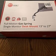 SIIG Full-Motion Gas Spring Single Monitor Desk Mount 13” to 27” See Description picture