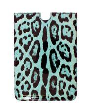 DOLCE & GABBANA Tablet Case eBook Cover Green Leopard Pattern Leather RRP $300 picture