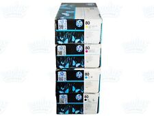 4PK Genuine HP 80 Black & Color 350mL Ink Cartridge DesignJet 1055cm 1000 1050C  picture