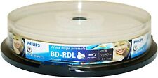 10 PHILIPS Blank 6X Blu-Ray BD-R BDR DL 50GB White Inkjet Hub Printable Disc  picture