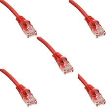 Pack of 5 Cables Snagless 200 Foot Cat5e Red Network Ethernet Patch Cable picture