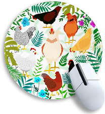 Gctriki Chicken Mouse Pad for Desk, Cute Office Decor for Women, Small round Mou picture