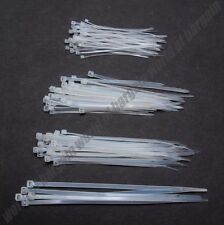100 pcs CABLE TIES Assorted Sizes White Plastic ZIP Tie Wire Cord Organizer TH30 picture