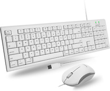 Full Size USB Wired Mac Keyboard and Mouse Combo - Compatible Ergonomic Apple Ke picture