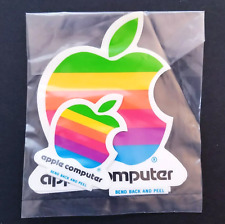 Vintage 1980's Apple Computer Logo-Stickers Set of 4 Original Decals Sealed picture