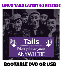 LINUX TAILS BRAND NEW 6.2 NEW RELEASE BOOTABLE USB/DVD, SECURE, ANONYMOUS,LIVE picture