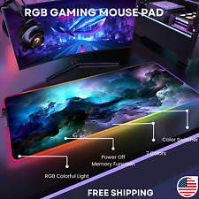 RGB Gaming Mouse Pad: Space Galaxy Clouds Theme, LED, Table Pads PC Desk Mat RGB picture