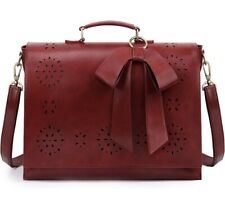 Ecosusi Vegan Leather Laptop Bag For School Satchel Bag Detachable Bow picture